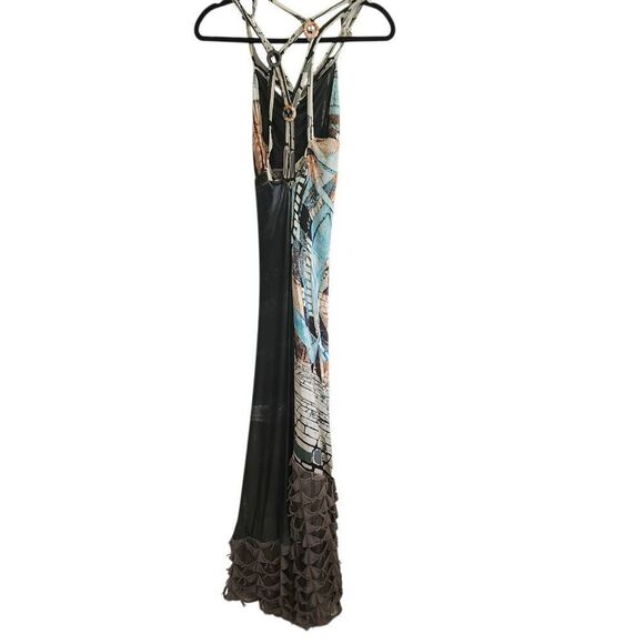 Vintage Save the Queen Maxi Dress Large Abstract Punk Grunge - Picture 3 of 5